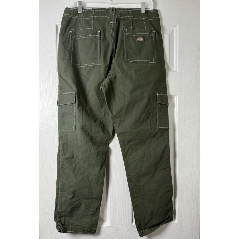 Distressed Dickies Carpenter Pants Olive Size 30x30 Y2K Workwear Grunge Skater